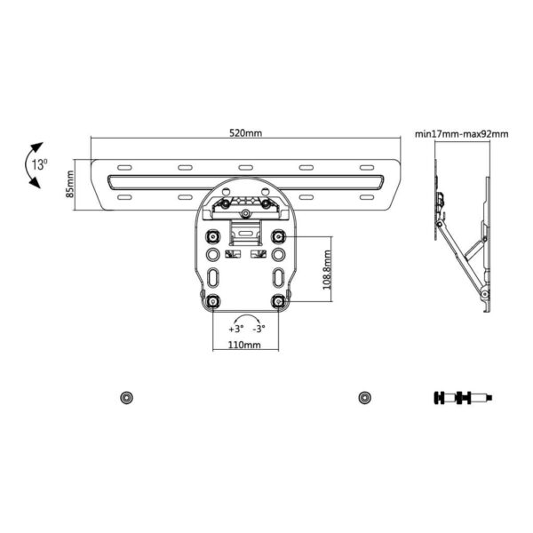 Soporte para TV QLED para Samsung Q7TM Q8TM Q9TM de 49 “a 65” - Imagen 3